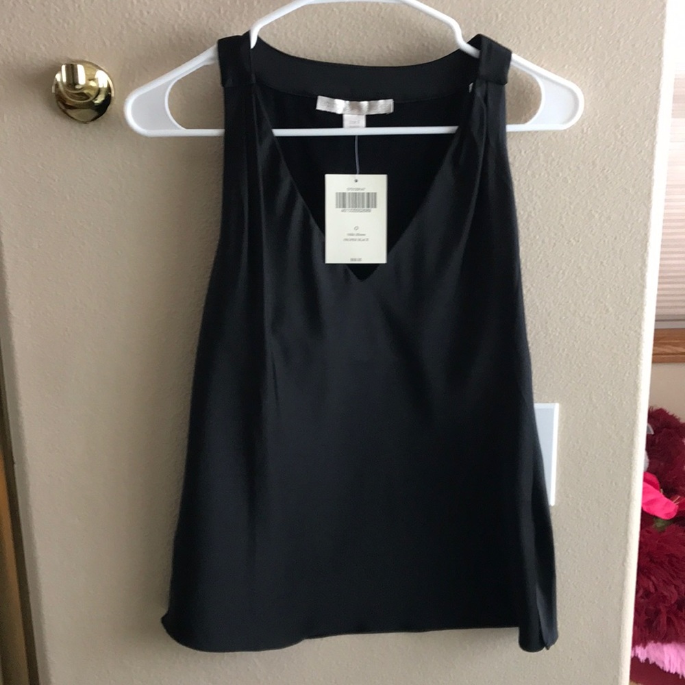 Black satin/silk blouse